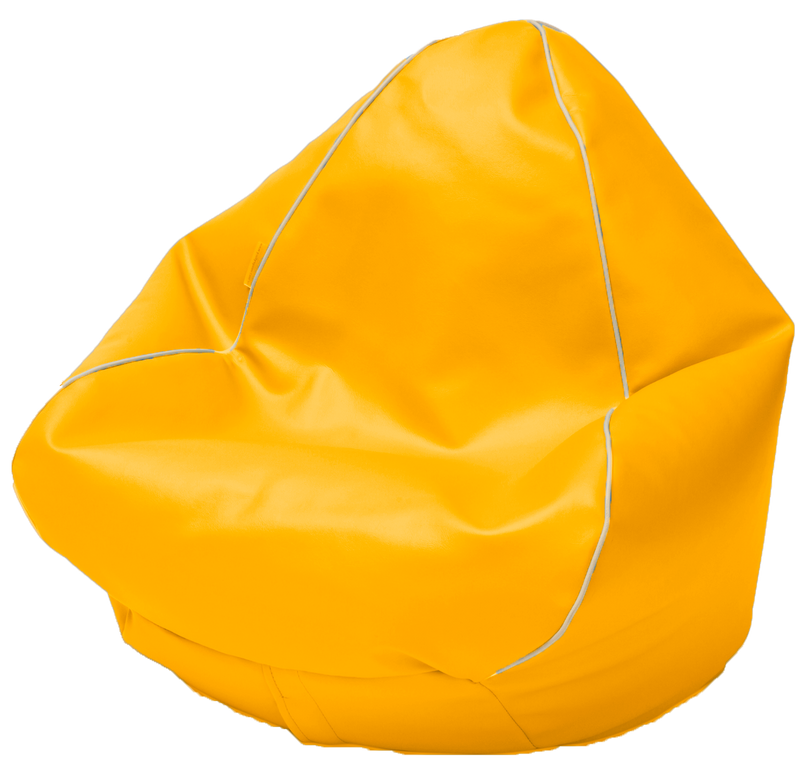Kids Retro Vinyl Bean Bag in Canary Yellow - 1 to 4 Years old
