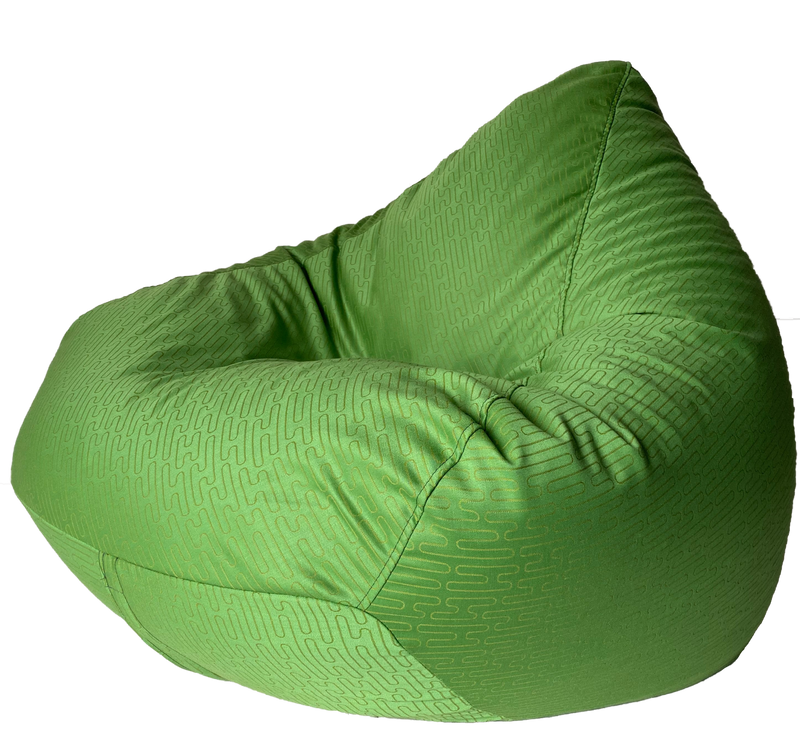 Satin Geometrics Bean Bag in Green H Pattern