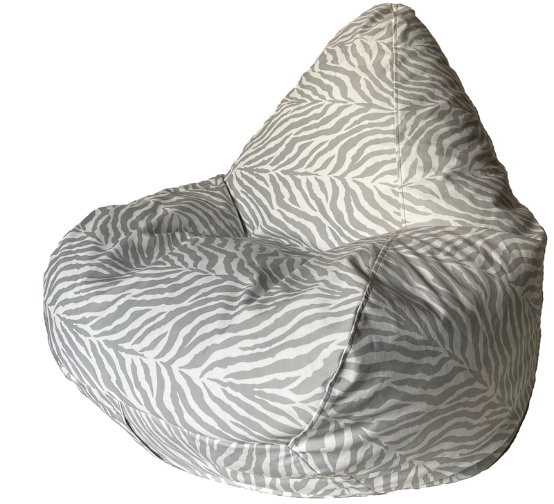 Profile Zebra Bean Bag In Grey
