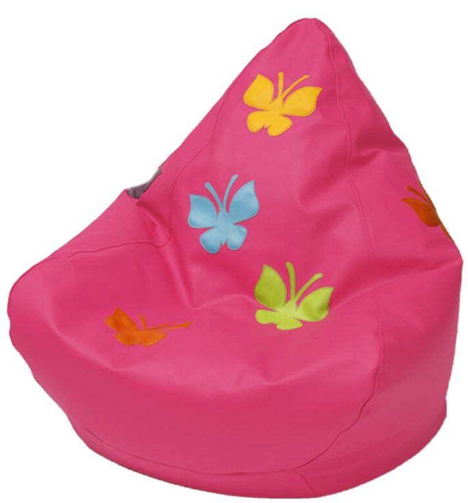 Butterfly Vinyl Bean Bag in Flamingo Pink
