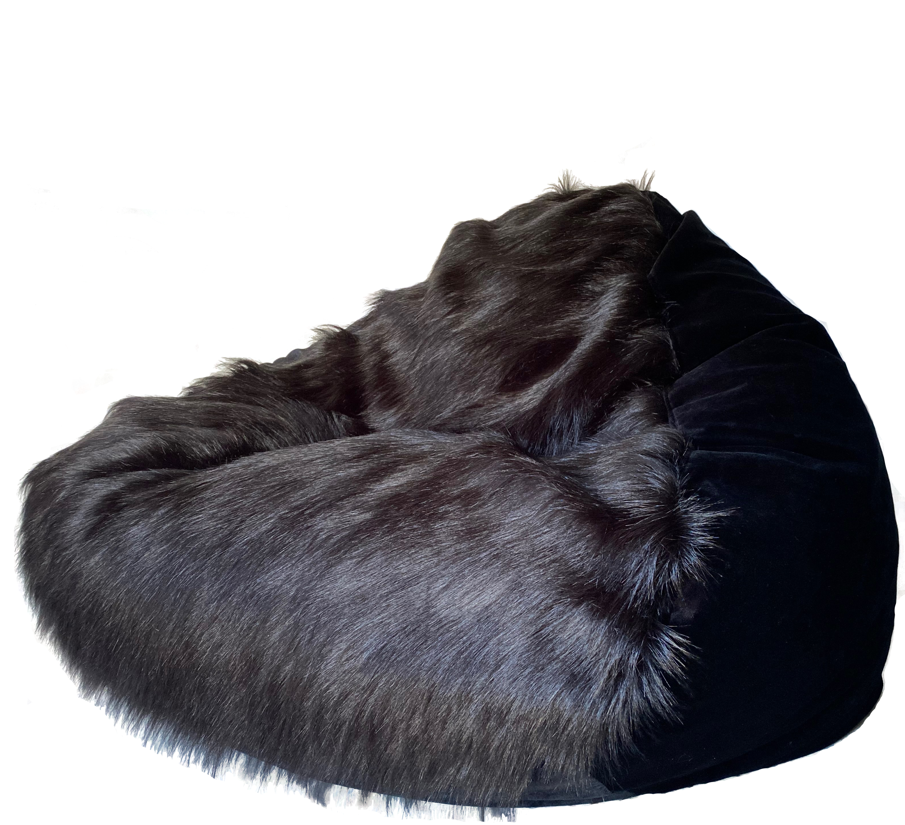 Black faux fur bean bag deals