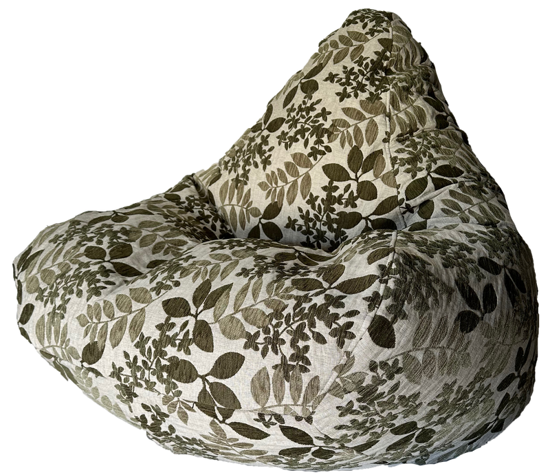Floral Warwick Jacquard Botanical Bean Bag In Olive Green