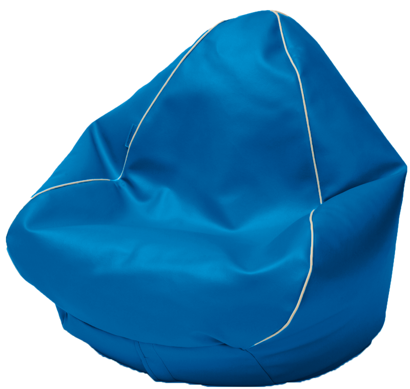 Retro Vinyl Bean Bag in Azure Blue