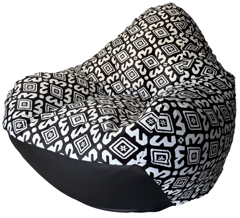 Black and White Aztec Pattern Bean Bag