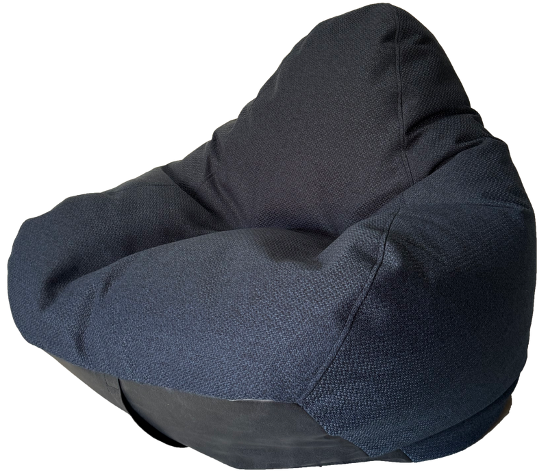 Blue Cross-Hatch Bean Bag