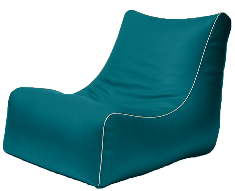 Retro L-Shape Vinyl Bean Bag in Cactus Teal