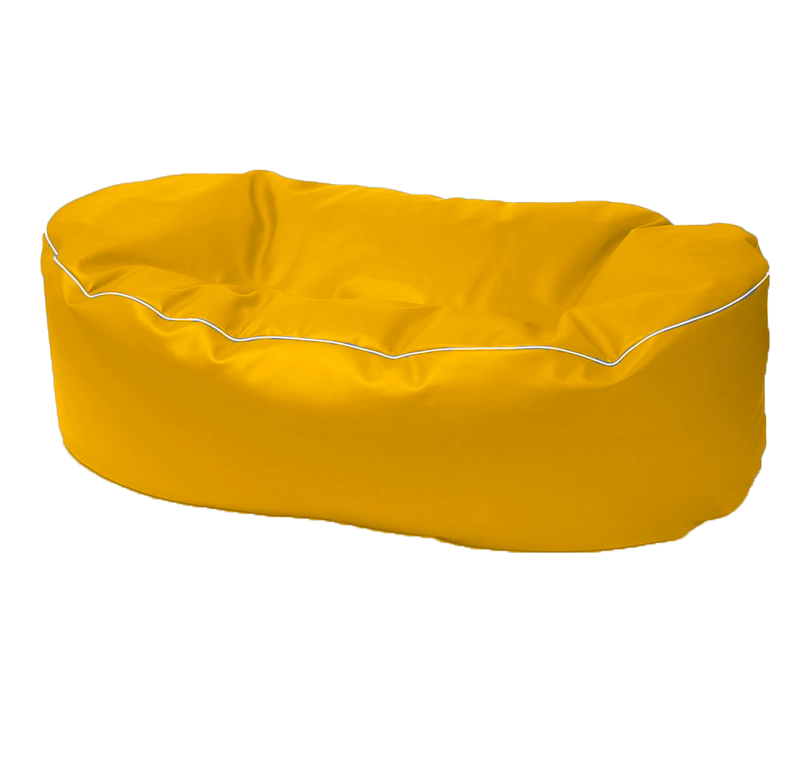 Retro 2 Metre Vinyl Couch in Canary Yellow