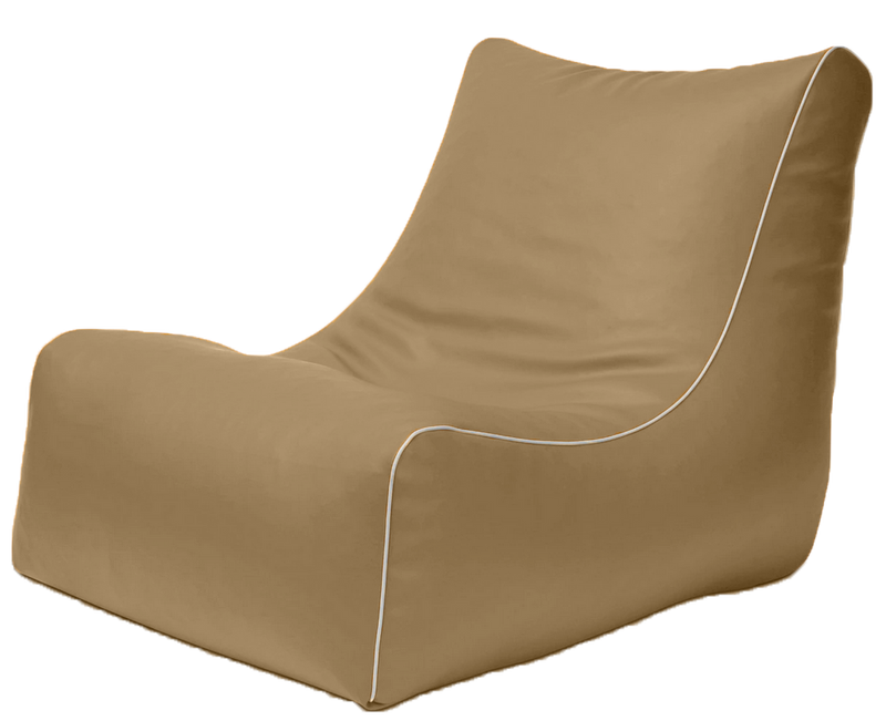 Retro L-Shape Vinyl Bean Bag in Clay