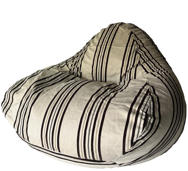 Cream Brown Stripe Bean Bag