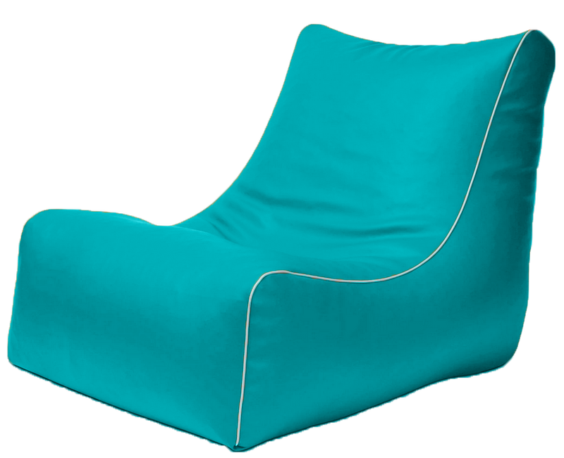 Retro L-Shape Vinyl Bean Bag in Emerald Green