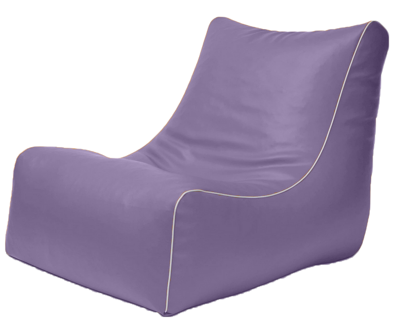 Retro L-Shape Vinyl Bean Bag in Lilac