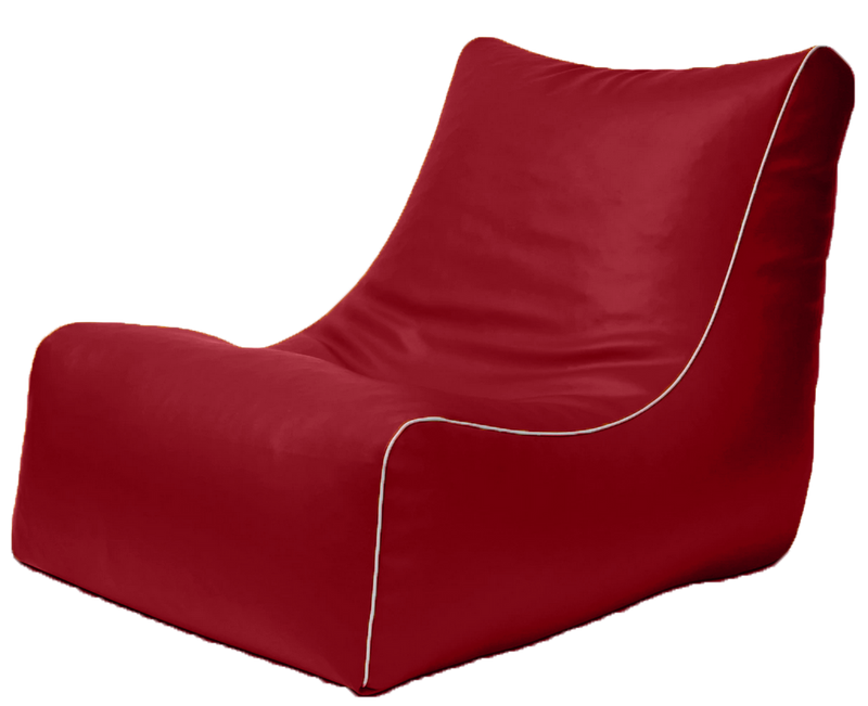 Retro L-Shape Vinyl Bean Bag in Paprika Red