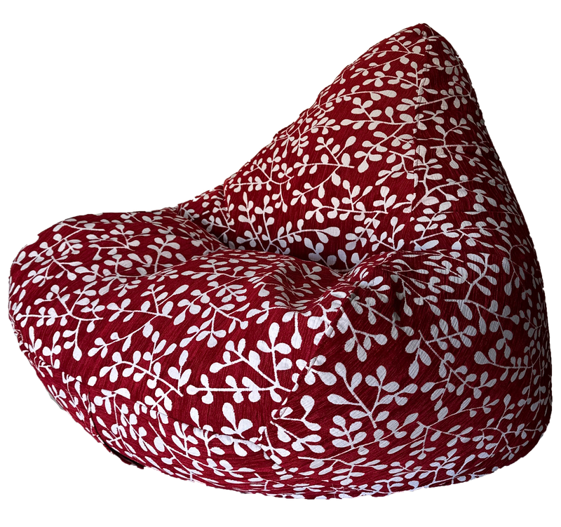Floral Warwick Jacquard Botanical Bean Bag In Red