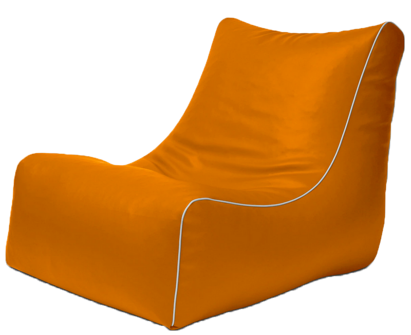 Retro L-Shape Vinyl Bean Bag in Sorbet Orange
