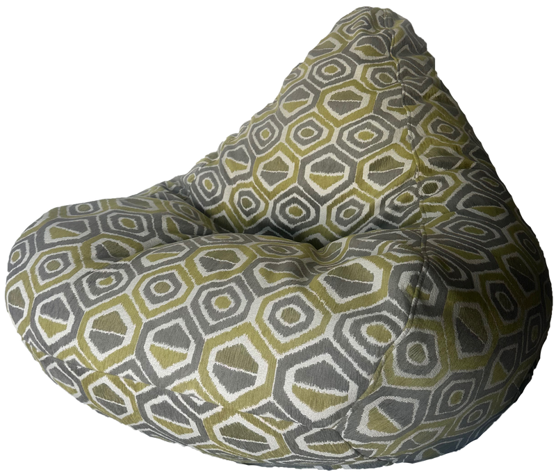 Warwick Jacquard Hexagon Bean Bag In Lime and Stone