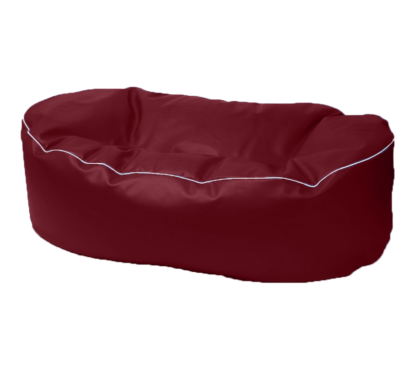 Retro 2 Metre Vinyl Couch in Burgandy