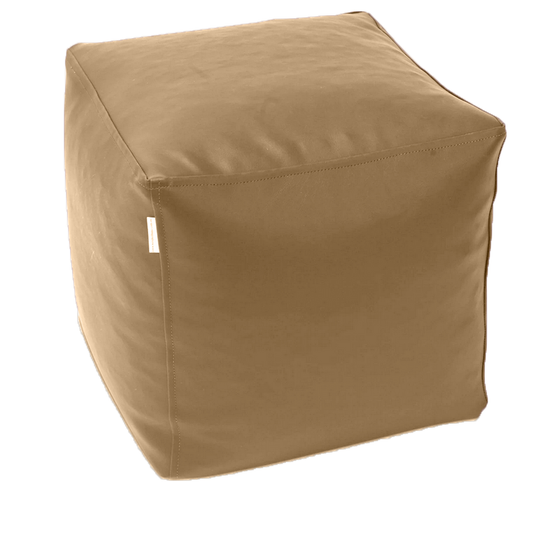 Classic Cube Vinyl Ottoman in Clay