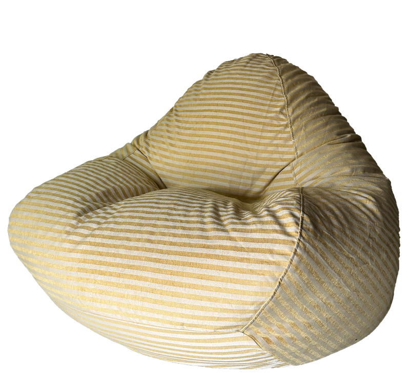 Cream Yellow Gold Stripe Bean Bag