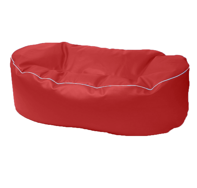 Retro 2 Metre Vinyl Couch in Flame Red