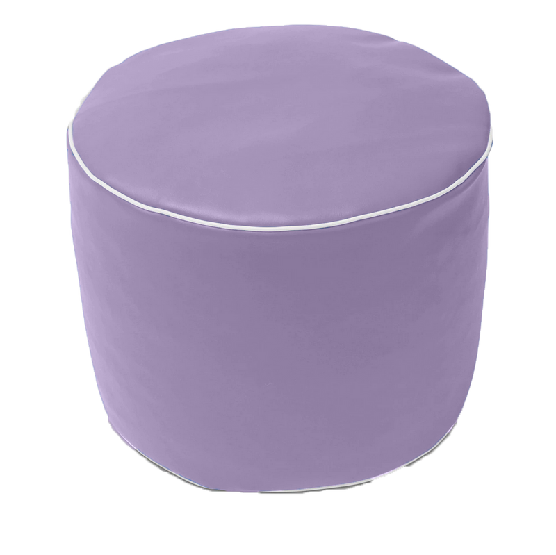 Retro Vinyl Round Ottoman in Lilac