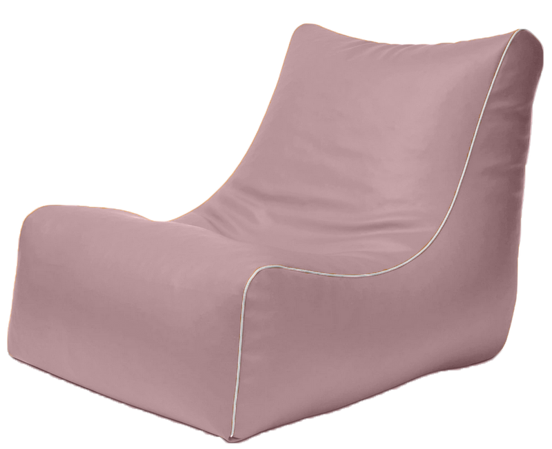 Retro L-Shape Vinyl Bean Bag in Mink Pink