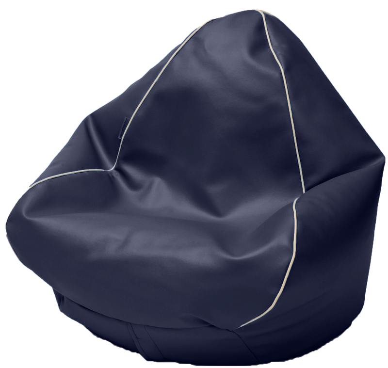 Retro Vinyl Bean Bag in Navy Blue