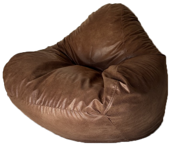 Profile Newbuck Leather Look Bean Bag in Saddle Brown