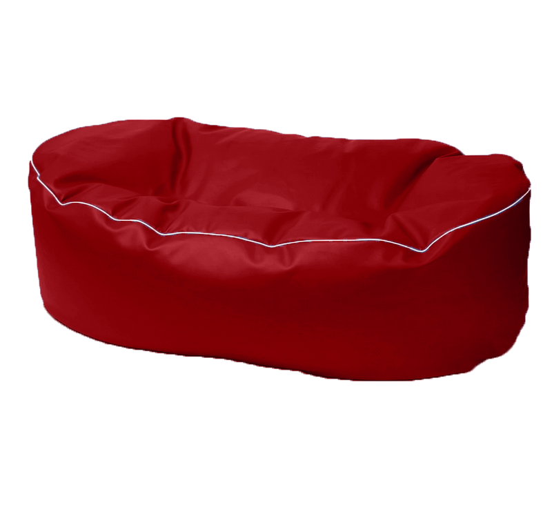 Retro 2 Metre Vinyl Couch in Paprika Red