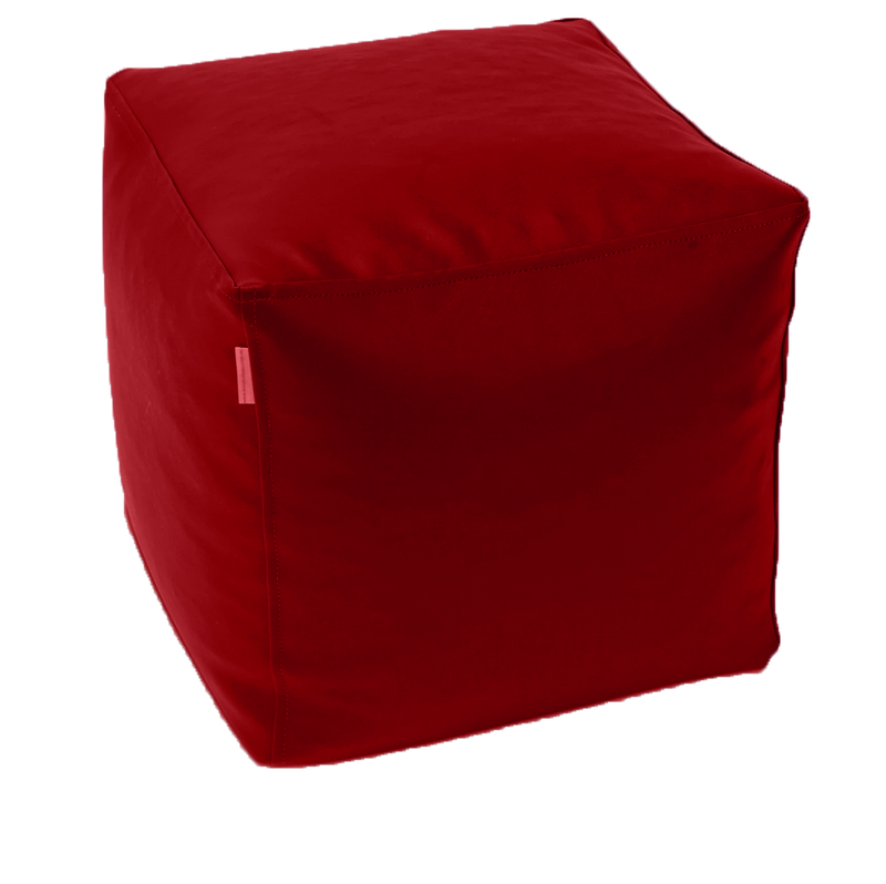 Classic Cube Vinyl Ottoman in Paprika Red