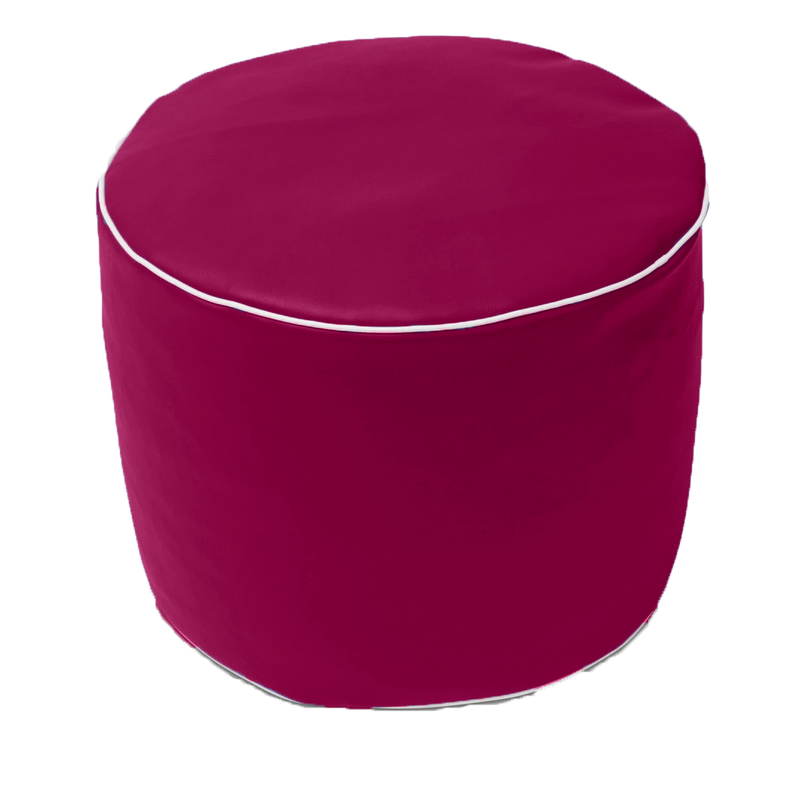 Retro Vinyl Round Ottoman in Assorted Colours