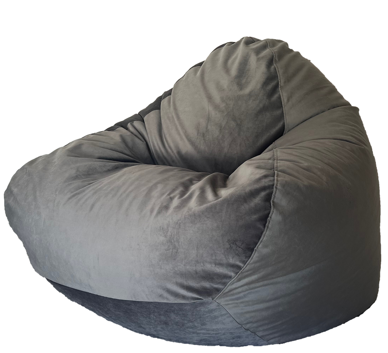 Zepel Special Warlock Super Mega Ultra Soft Silky Satin Velvet Bean Bag Aluminium Grey