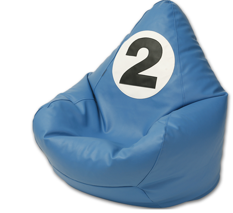 2 Billiard Ball Vinyl Bean Bag Azure Blue