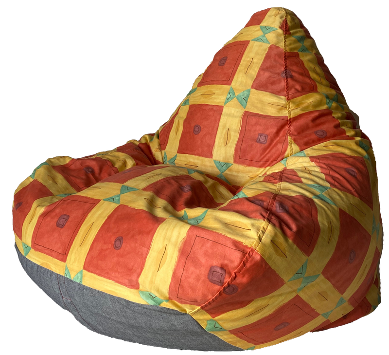 Profile Geometric Aztec Bean Bag In Orange