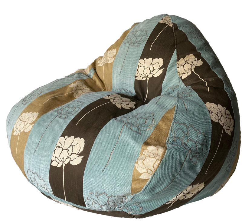 Baroque Floral Blue Bean Bag