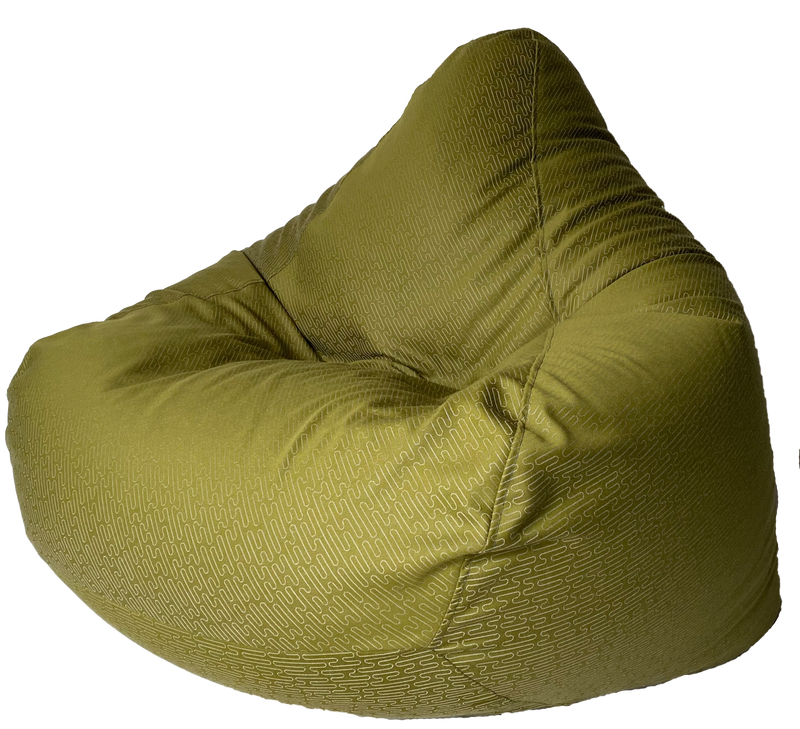 Satin Geometrics Bean Bag in Olive H Pattern