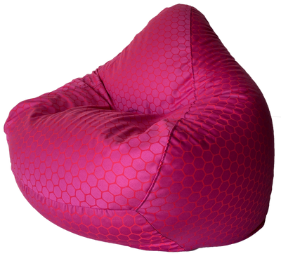 Satin Geometrics Bean Bag in Pink Honeycomb