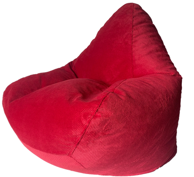 Soft Touch Velour Cobblestone Bean Bag in Red