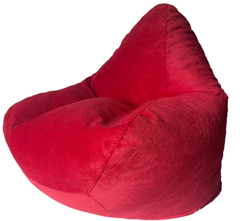 Soft Touch Velour Cobblestone Bean Bag in Red