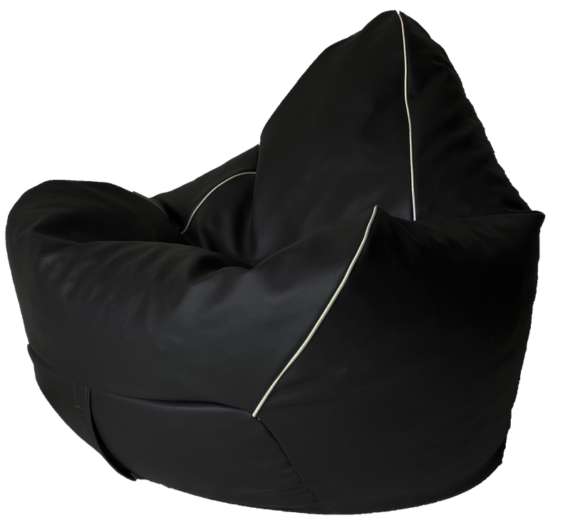 Retro Vinyl Bean Bag in Black