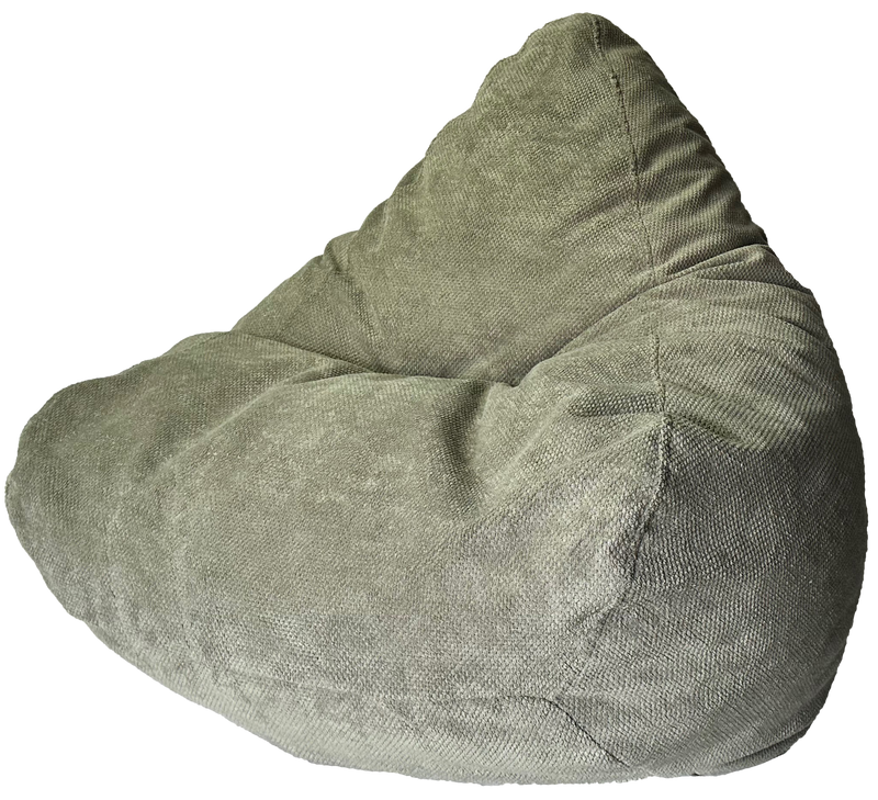 Soft Touch Velour Cobblestone Bean Bag in Sage Green