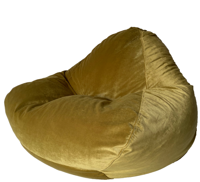 Warwick Velvet Velour Bean Bag Mustard