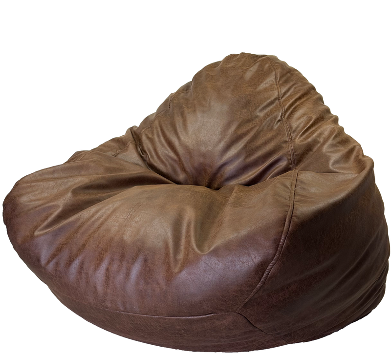 Winston Leather Look Luxury Bean Bag in Mocca