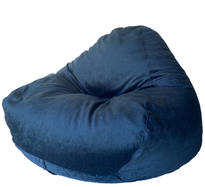 Satin Velvet Bean Bag in Blue
