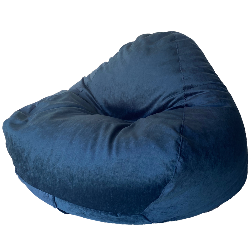 Satin Velvet Bean Bag in Blue