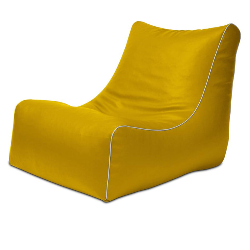 Retro L-Shape Vinyl Bean Bag in Canary Yellow