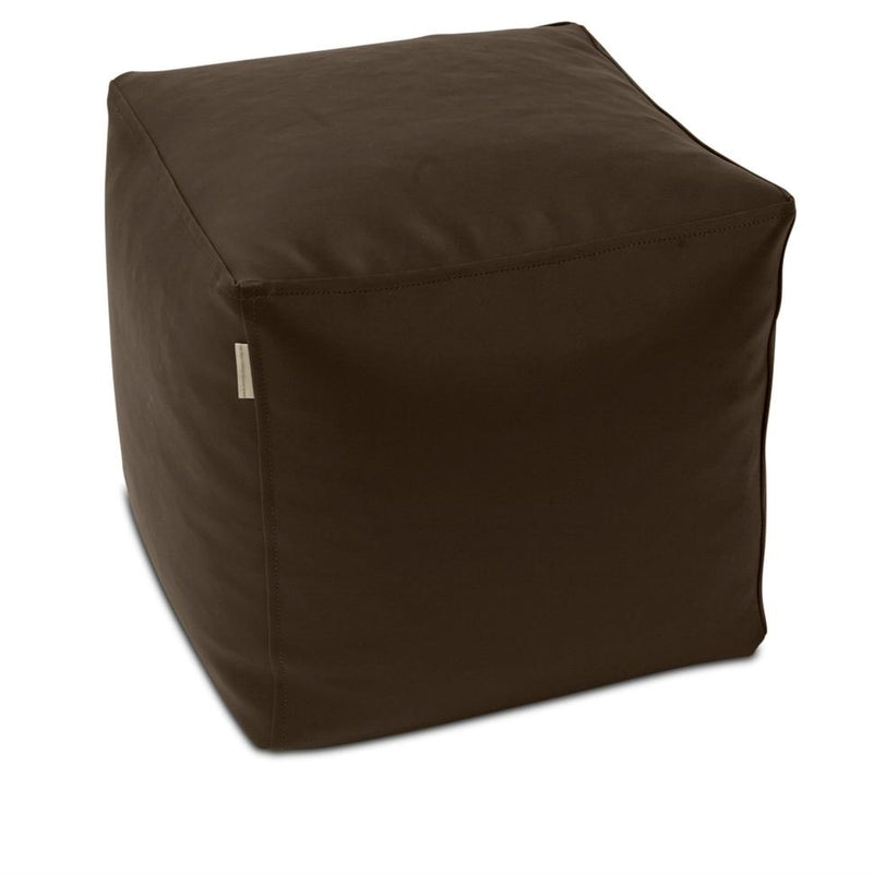 Classic Cube Vinyl Ottoman in Chocolate Brown