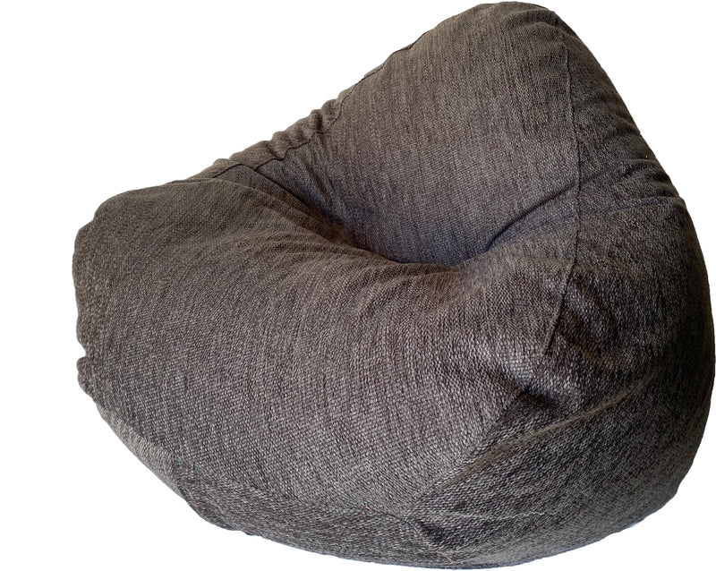 Chocolate Grain Velour Soft Bean Bag