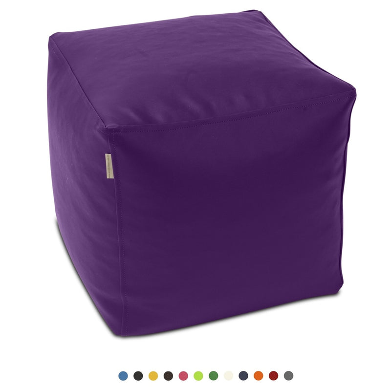 Classic Cube Vinyl Ottoman in Assorted Colours