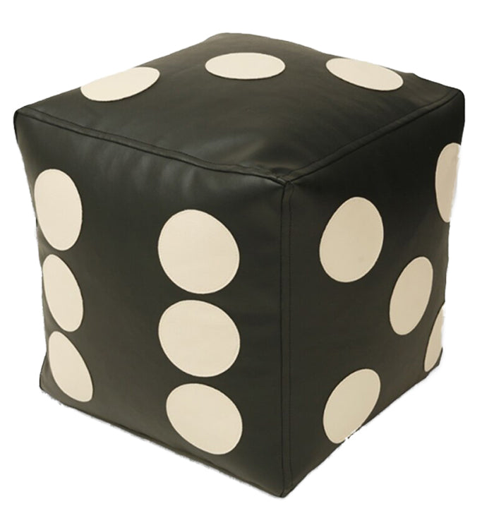 Dice Vinyl Ottoman in Black