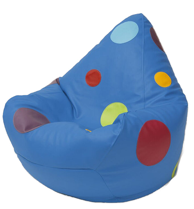 Spotty Vinyl Bean Bag in Azure Blue